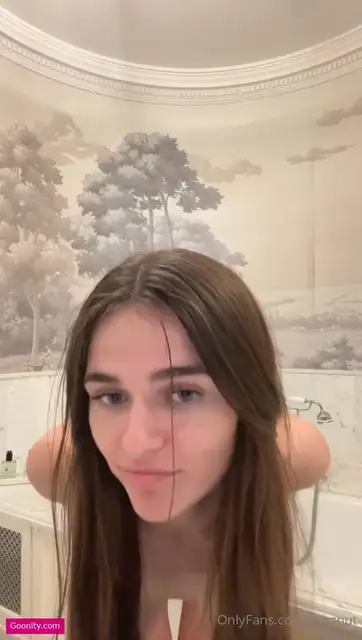 Megan Guthrie Pulling Down Her Red Thong In Bathroom Nude OnlyFans Video